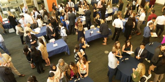 Forty institutions, including community health centers, hospitals, military hospitals, private practices, participated in SUNY Optometry's sixth annual Student Externship Expo.